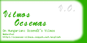 vilmos ocsenas business card